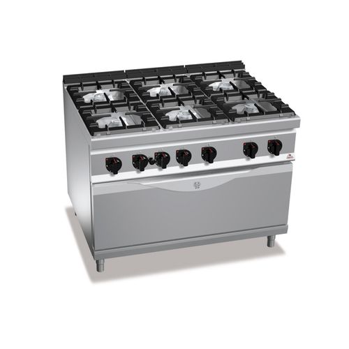 Cucina a gas 6 fuochi con forno a gas intero hifh power serie 90